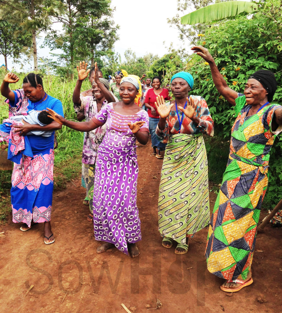 Celebratory women in DRC
